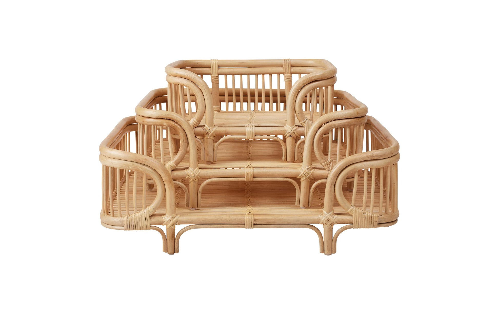 OYOY Otto Hundebett M – 55 × 69 × 30 cm – Rattan – beige