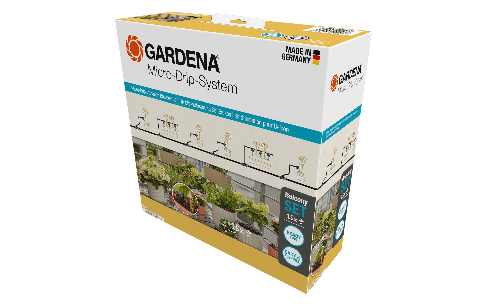 Gardena Micro-Drip-System – Schlauchlänge 20 m, Kunststoff, Komplett-Set