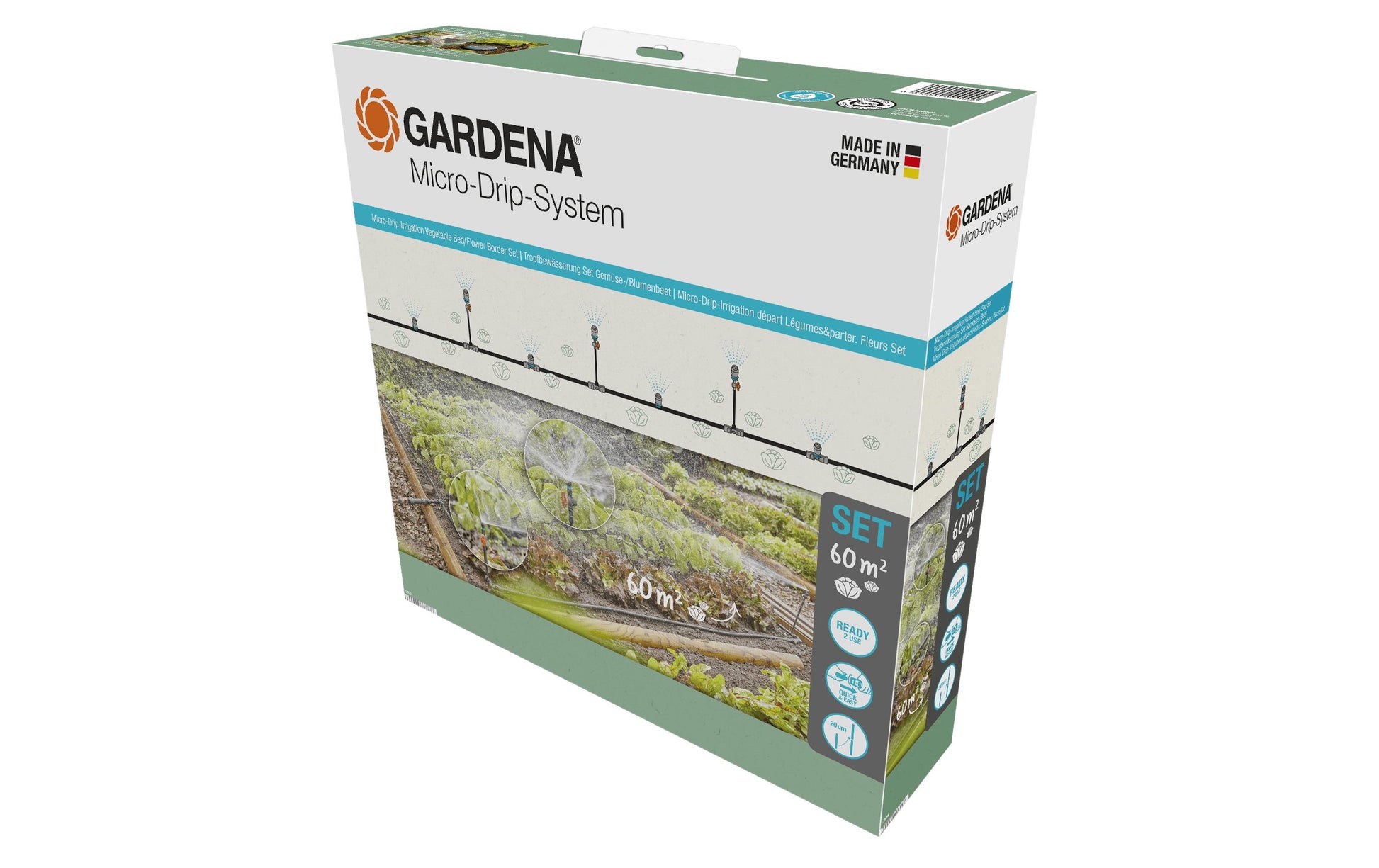 Gardena 13450-20 Micro-Drip-System – Schlauchlänge 25 m, Kunststoff – für Gemüse- & Blumenbeet