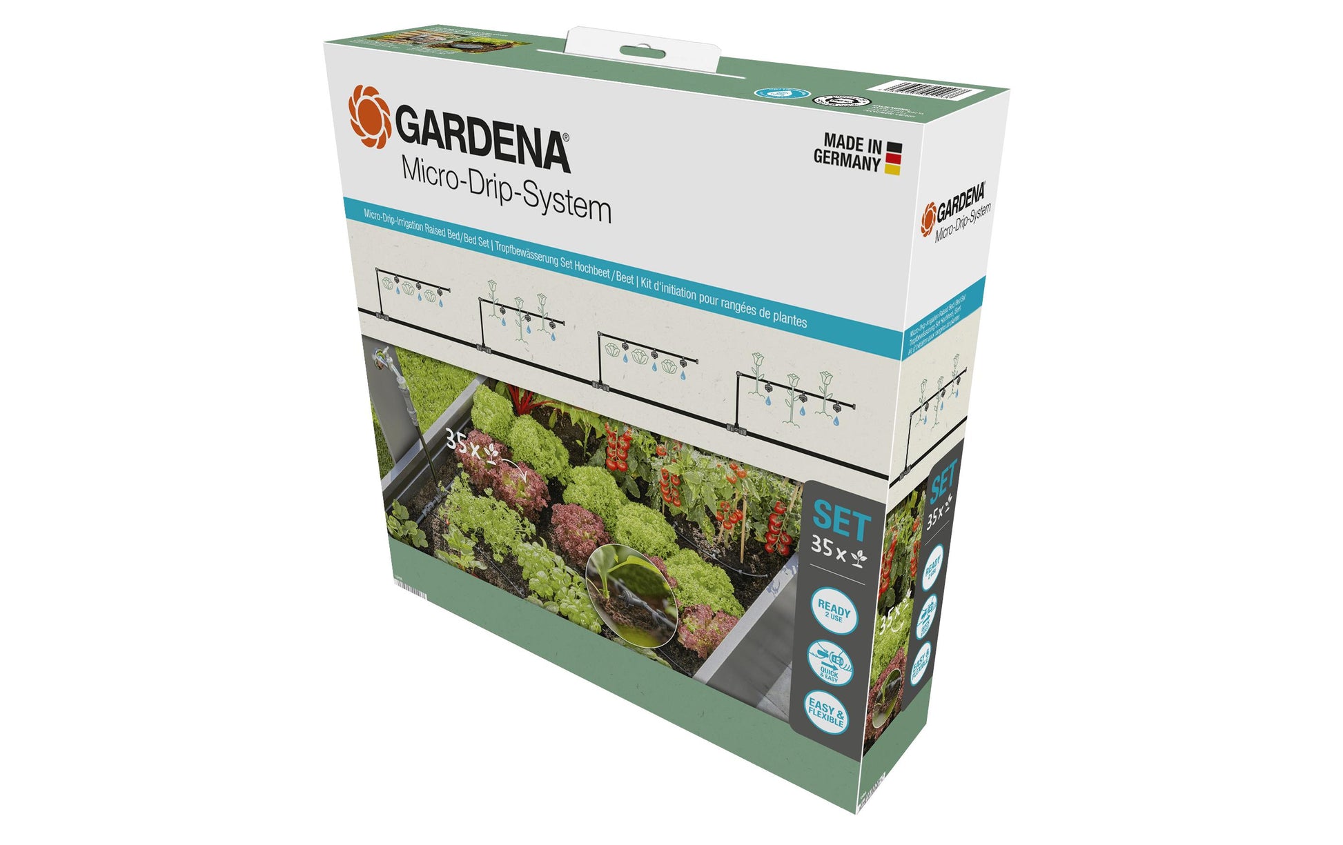 Gardena Tropfbewässerungs-Set 15 m Schlauch – Kunststoff – Grün, Schwarz – 13455-20