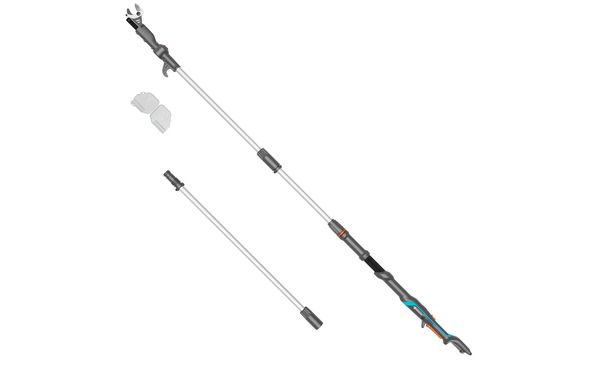 Gardena HighCut 360 Akku-Teleskop-Baumschere – 18 V – Schnittbreite 28 mm – Solo – POWER FOR ALL