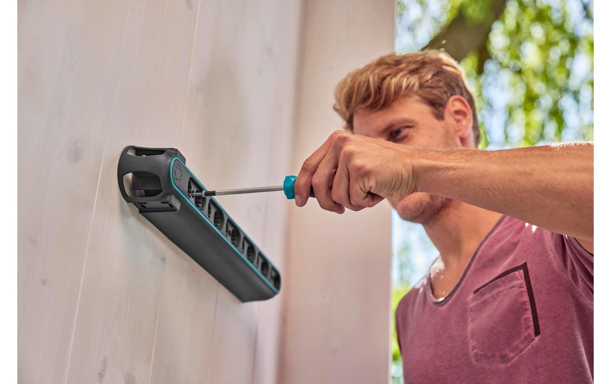 Gardena Flex Geräteleiste – einfache Montage, abnehmbar, grau/türkis, B 145 × H 117 × T 500 mm, für Universal