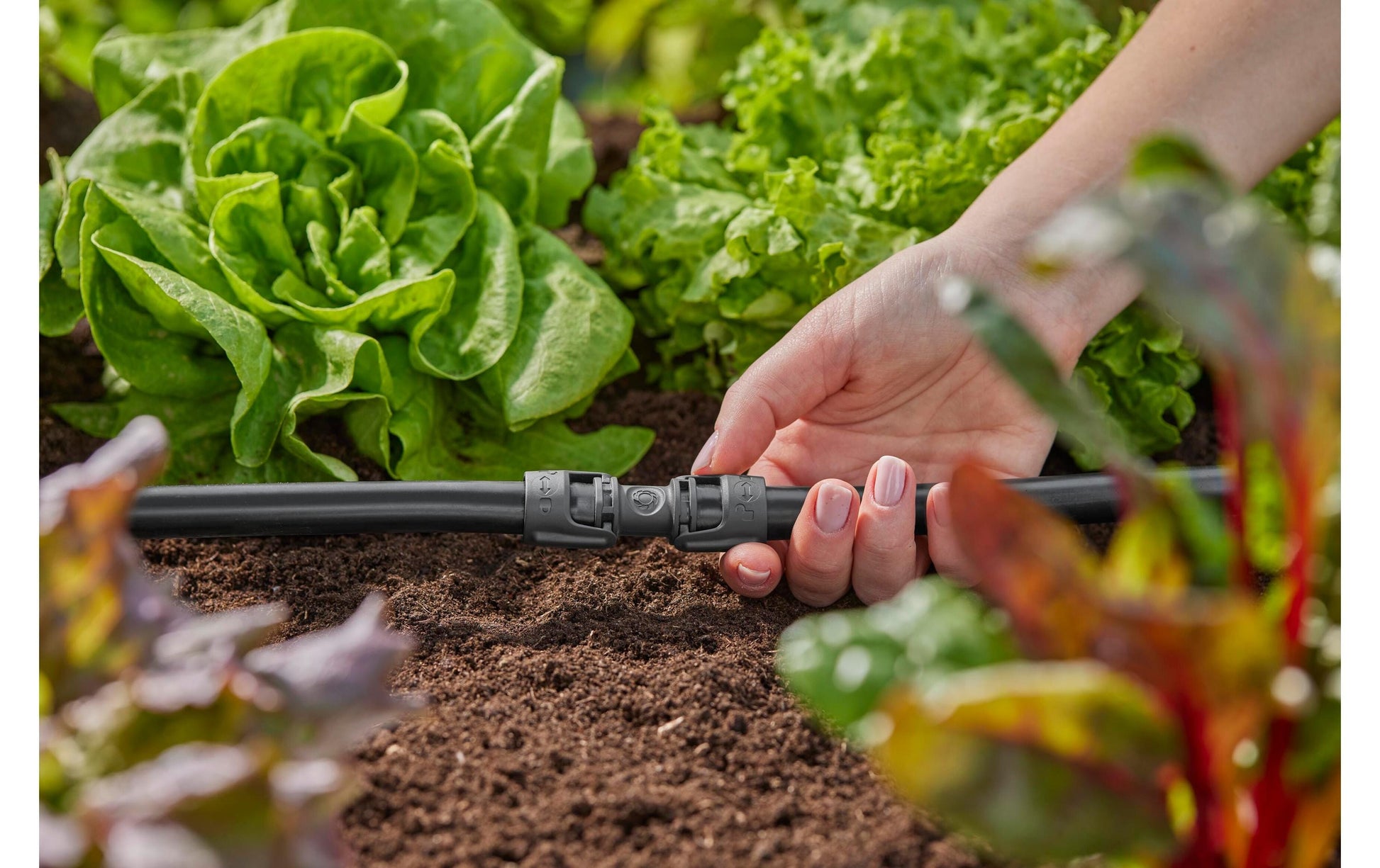 Gardena Rohrverbindung – Ø 13 × 80 mm, Kunststoff, Schwarz, für Micro-Drip-System