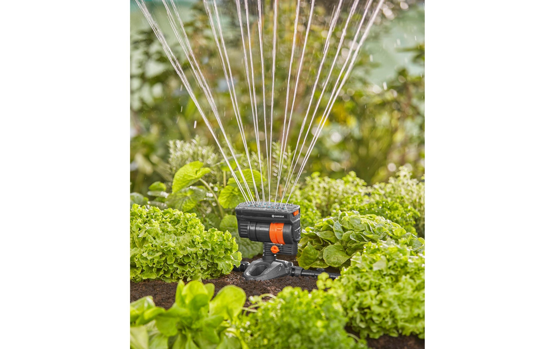 Gardena Schwingender Sprinkler Micro-Drip-System 13325-20 – 90 m², Sprühbereich 0–13 m, Schwarz, 1 Stück