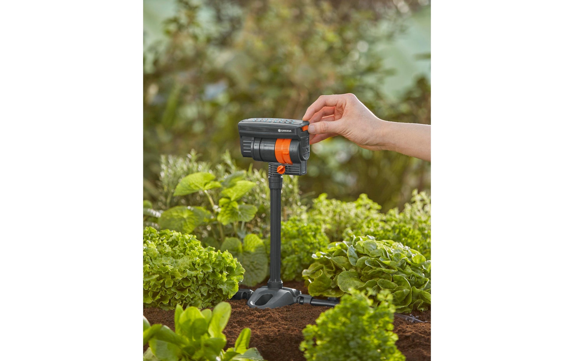 Gardena Schwingender Sprinkler Micro-Drip-System 13325-20 – 90 m², Sprühbereich 0–13 m, Schwarz, 1 Stück