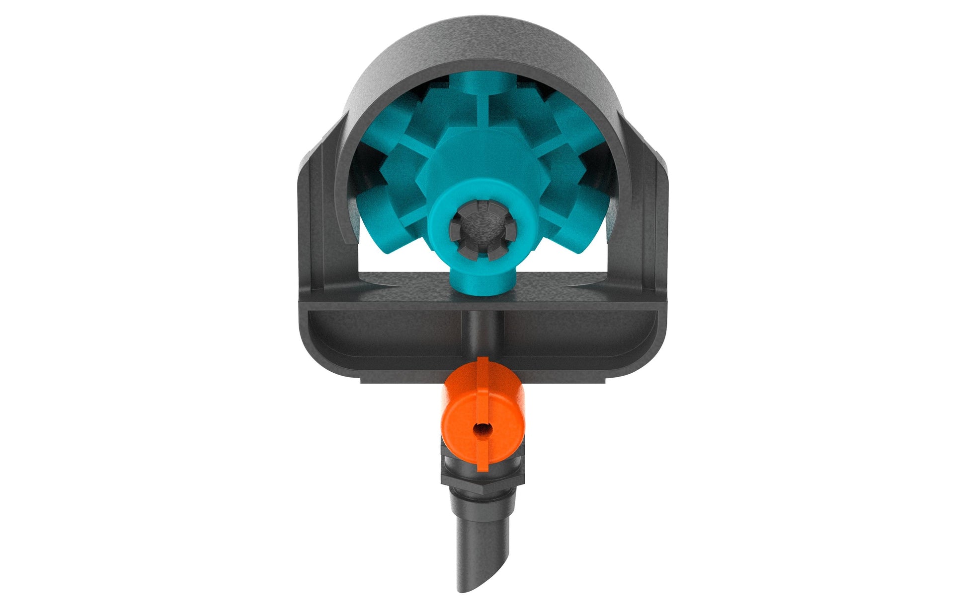 Gardena 6-in-1 Sprühdüse – 34 mm, Kunststoff, Grau/Türkis/Orange, Endzeilenmontage, für Micro-Drip-System