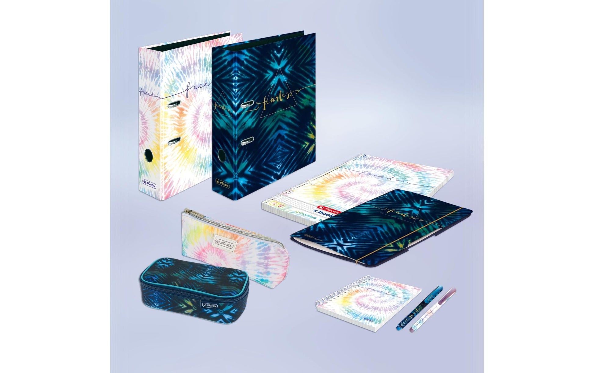 Herlitz Notizheft – A4 – Verschiedene Lineaturen – 80 Seiten – 80 g/m² – Softcover, Gummiband, Mehrfarbig, FSC