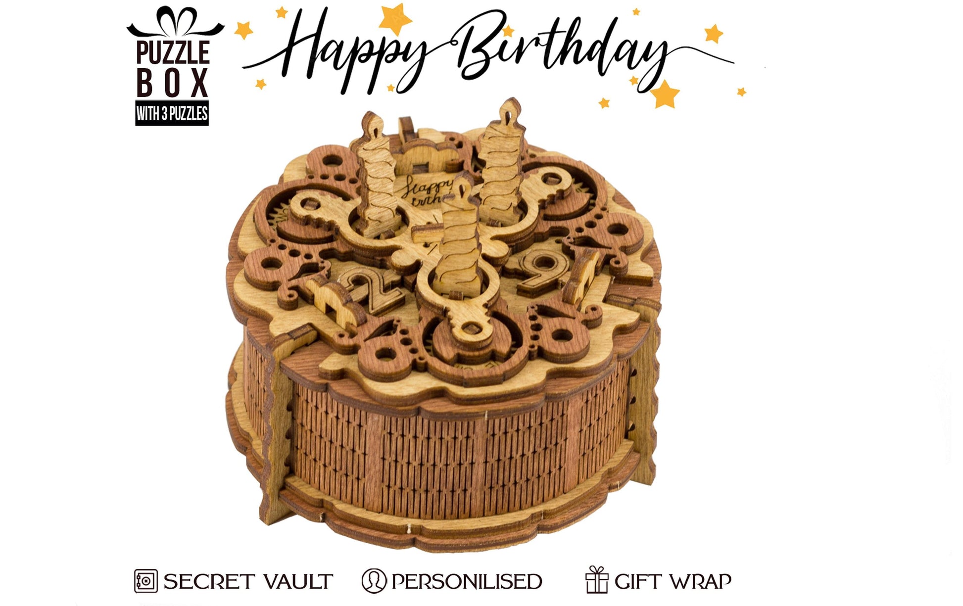 iDventure Puzzlebox Birthday Cake – Knobelbox, 1–2 Spieler, ab 14 Jahren, 15 min, DE