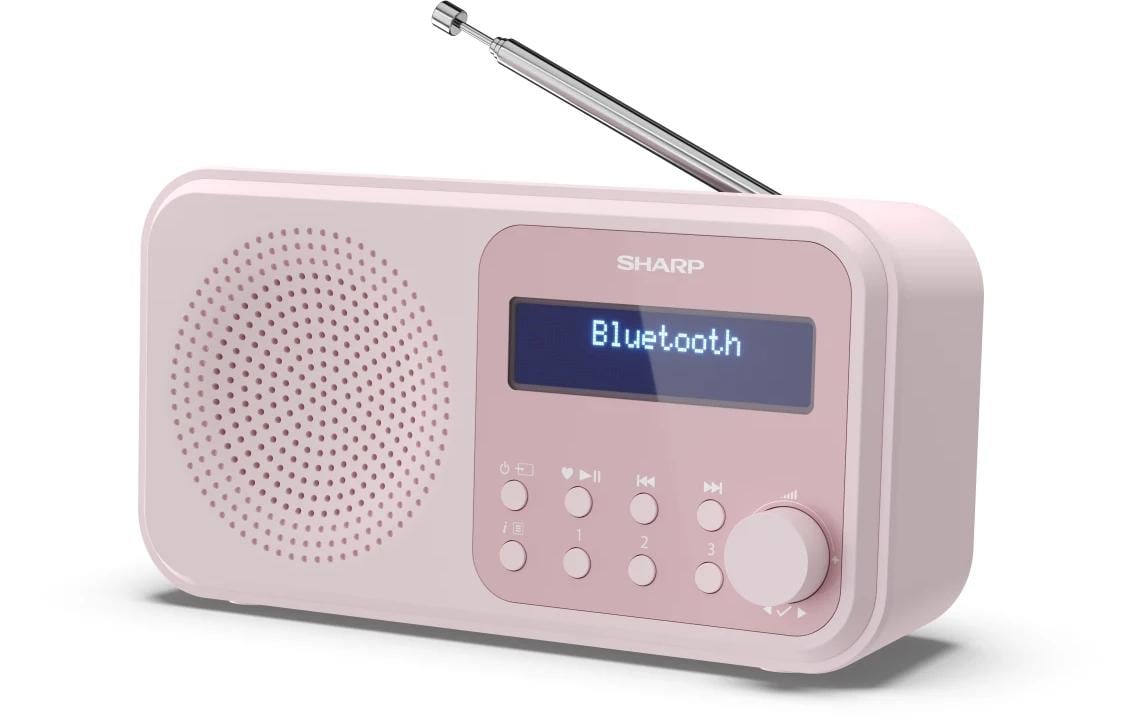 Sharp DR-P420 – Tragbares DAB+ Radio, UKW, Bluetooth, 16 h Akku – Pink