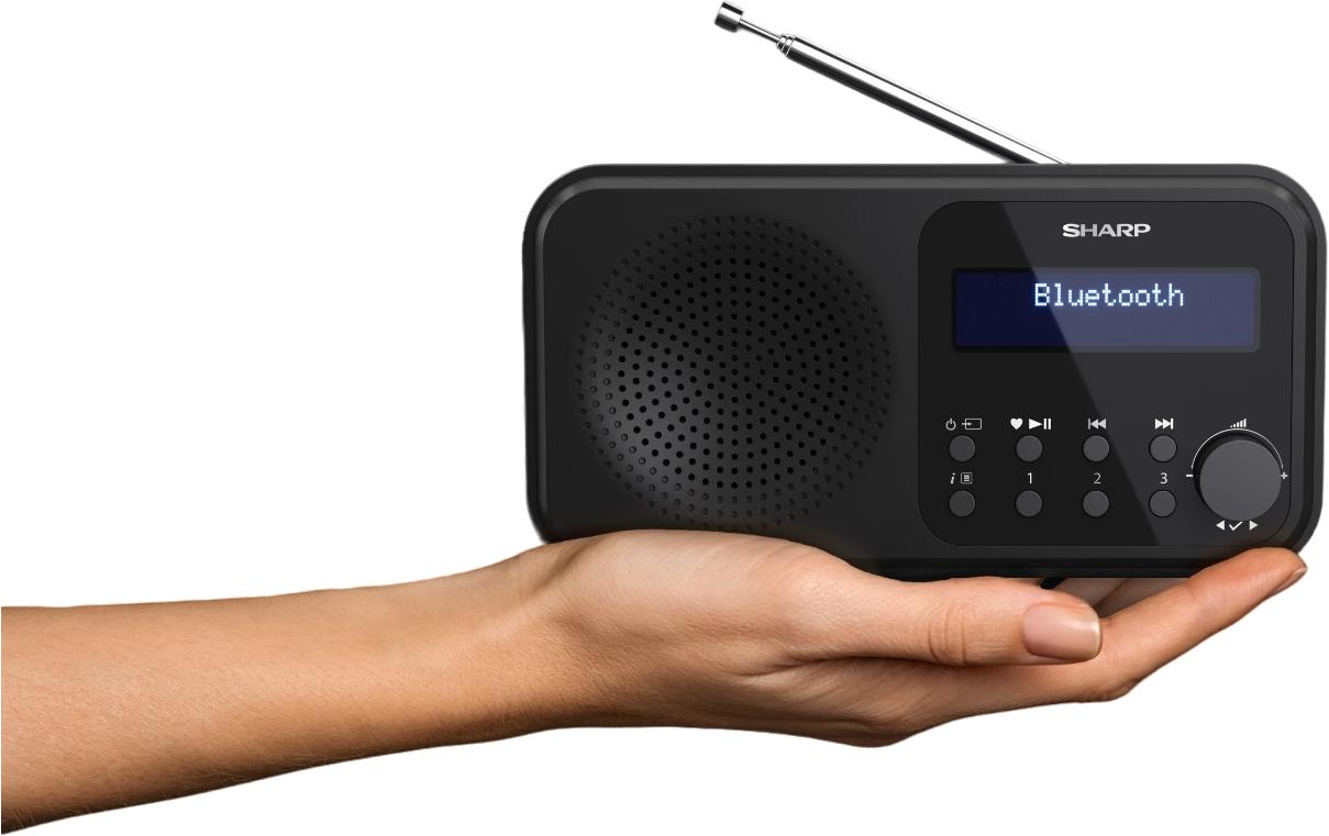 Sharp DR-P420 – DAB-/Internetradio – Portabel – DAB+, UKW, Bluetooth, 16 h – Schwarz