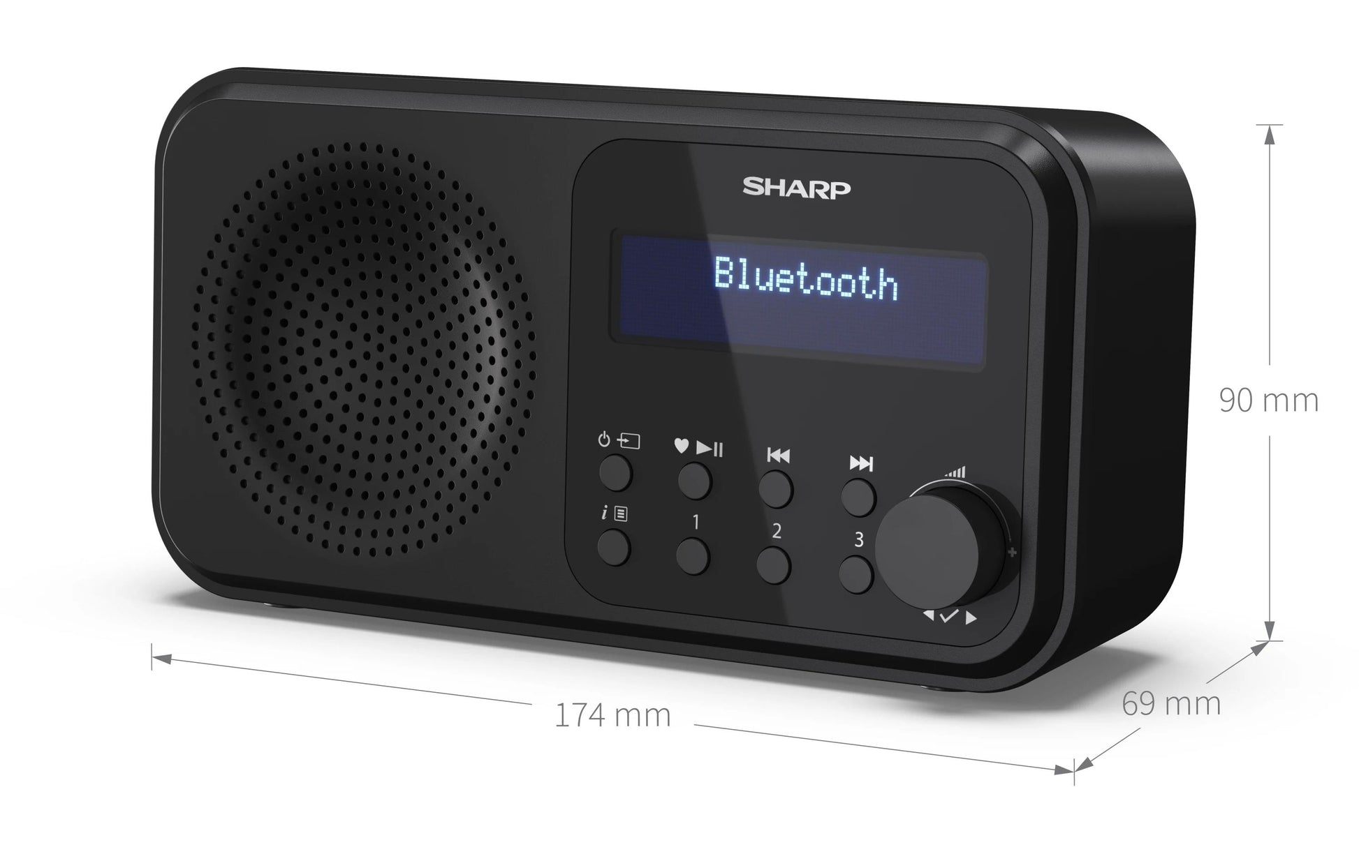 Sharp DR-P420 – DAB-/Internetradio – Portabel – DAB+, UKW, Bluetooth, 16 h – Schwarz