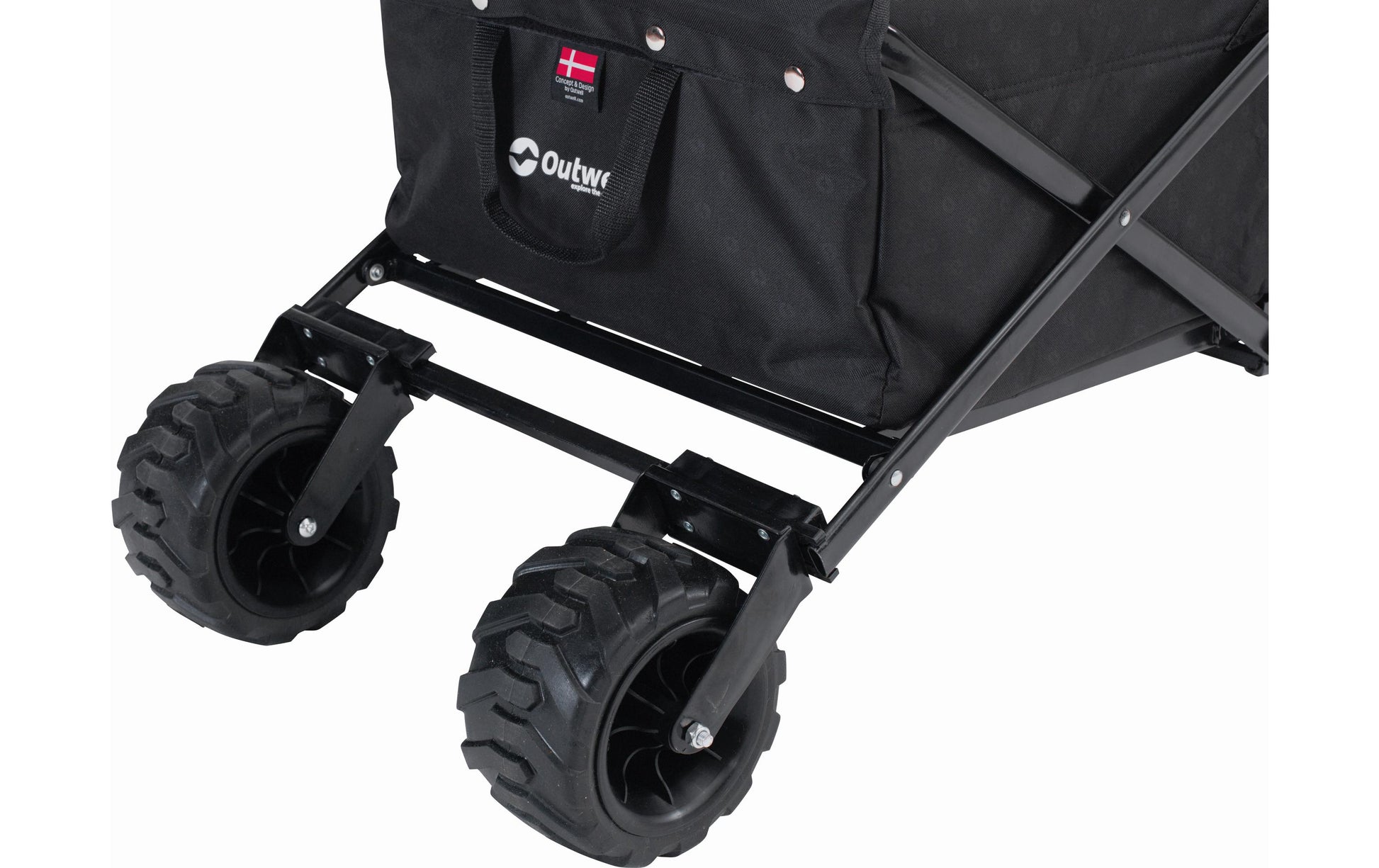 Outwell Hamoa Transporter – faltbar, bis 80 kg – 49 × 48 × 119 cm – schwarz, Polyester/Stahl