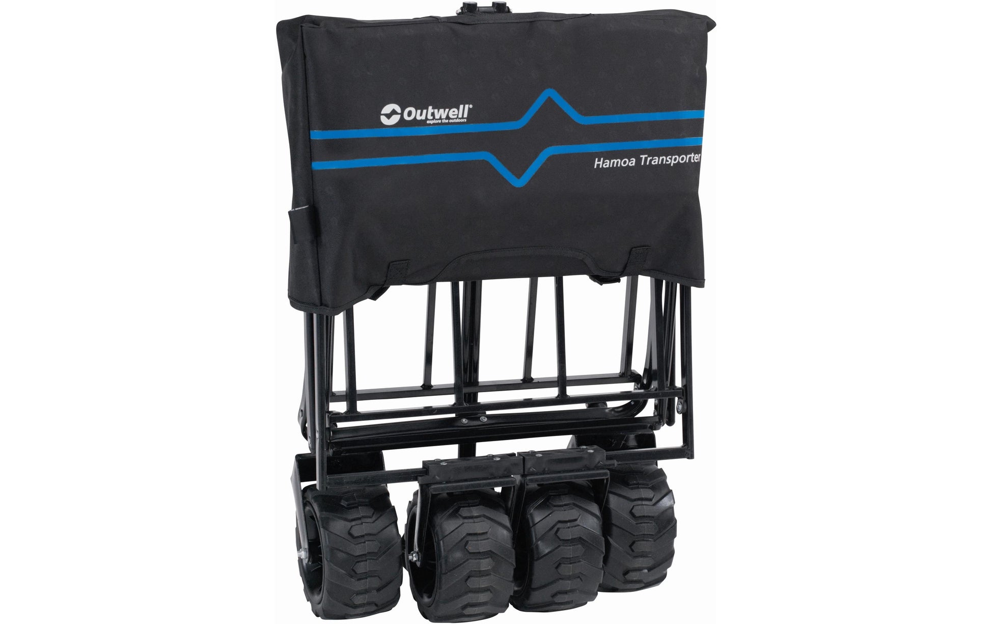 Outwell Hamoa Transporter – faltbar, bis 80 kg – 49 × 48 × 119 cm – schwarz, Polyester/Stahl