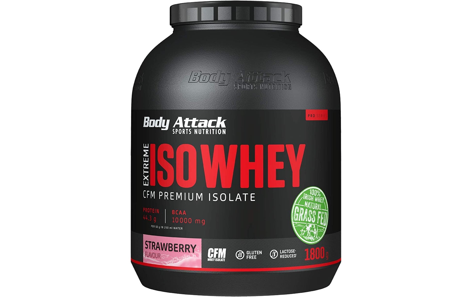 Body Attack Iso Whey Protein Erdbeere – glutenfrei – 1,8 kg