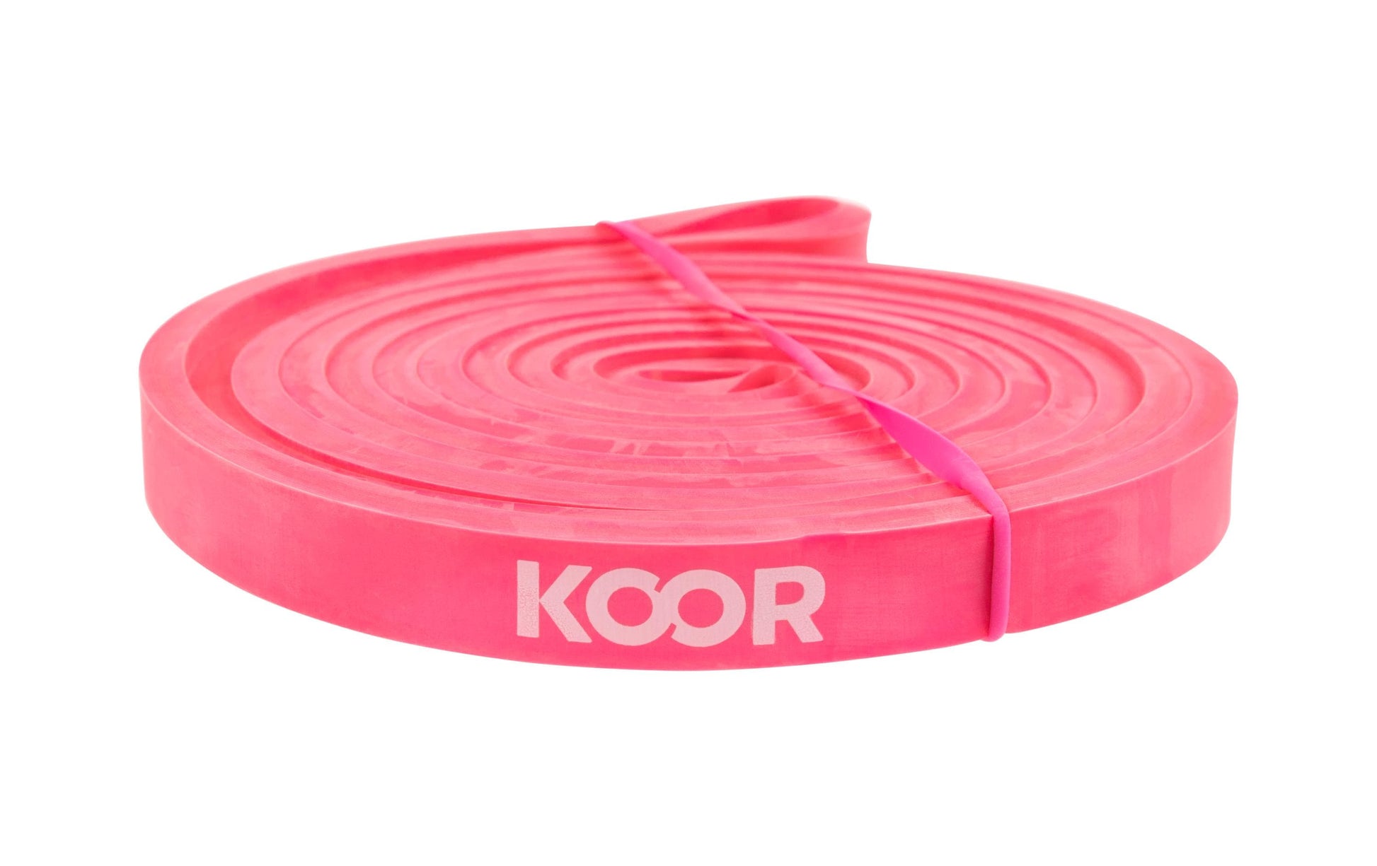 Koor Fitnessband-Set – Extra leicht, Leicht, Mittel – 208 cm – Gelb, Grün, Pink – Latex – 3 Stk.