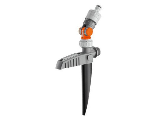 Gardena Wasserstecker – drehbarer Anschluss, Spike zur Bodenbefestigung, Grau, Orange, für Pipelinesystem