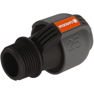 Gardena Verbinder – 25 mm × 1"-Aussengewinde, Grau, für Sprinklersystem