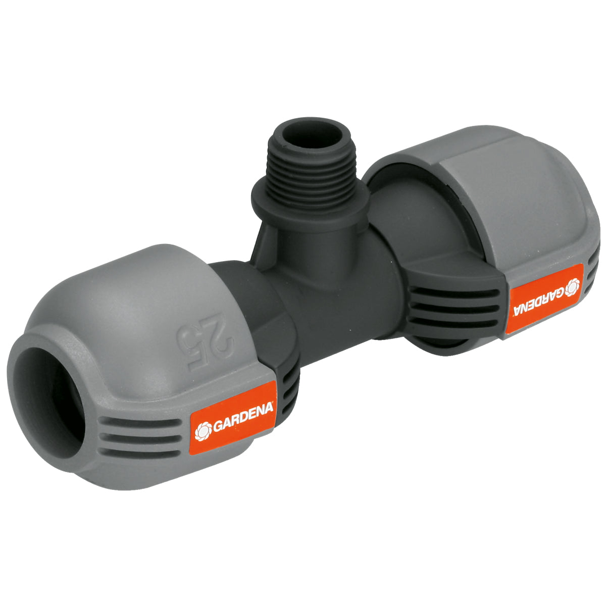 Gardena T-Stück 25 mm × 1/2″ – für Sprinklersystem – Grau, Schwarz – 2786-20