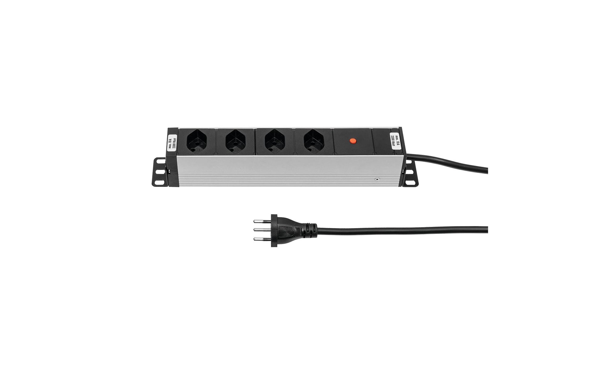 Steffen ALU Modular – Steckdosenleiste, 4× T13, ohne Schalter, 3 m, Stecker T12, IP20