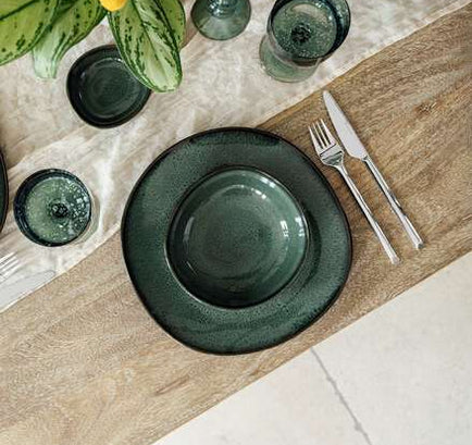 Villeroy & Boch Speiseteller – Steingut, Grün, Ø 28,0 cm, spülmaschinengeeignet, mikrowellengeeignet
