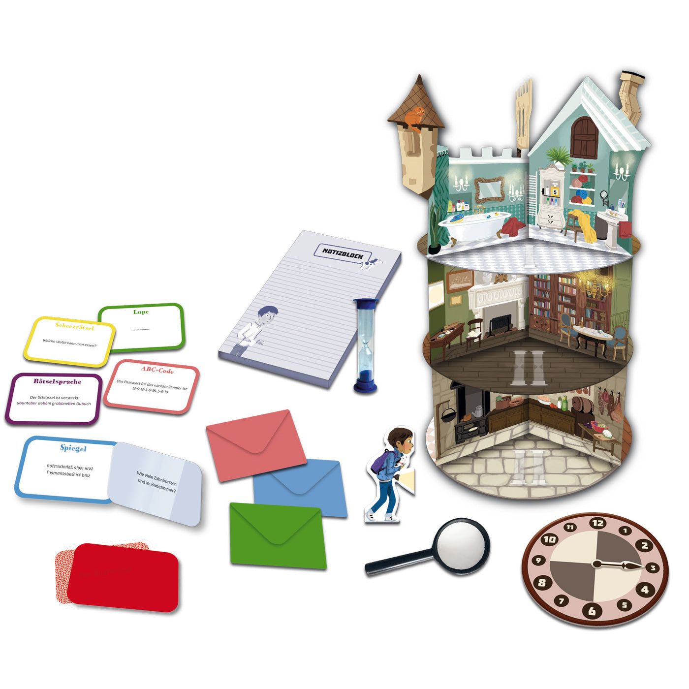 HUCH! HUCH Escape Game – Das Spukschloss – Lernspiel, 1–4 Spieler, ab 7 Jahren, 15 Min., DE