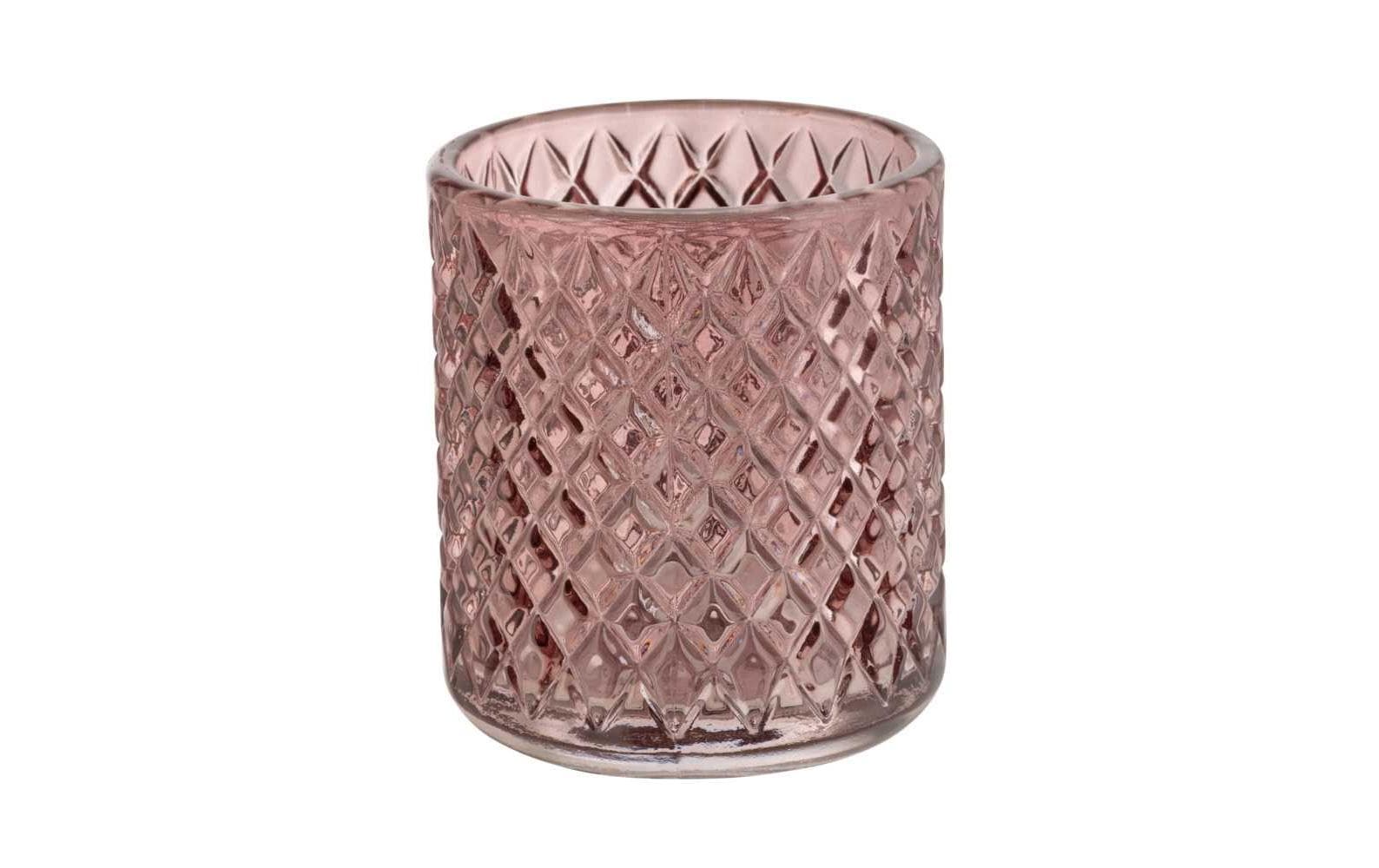 Wenko Zahnbürstenhalter Atessa – Glas, 7,5×7,5×10 cm, Altrosa