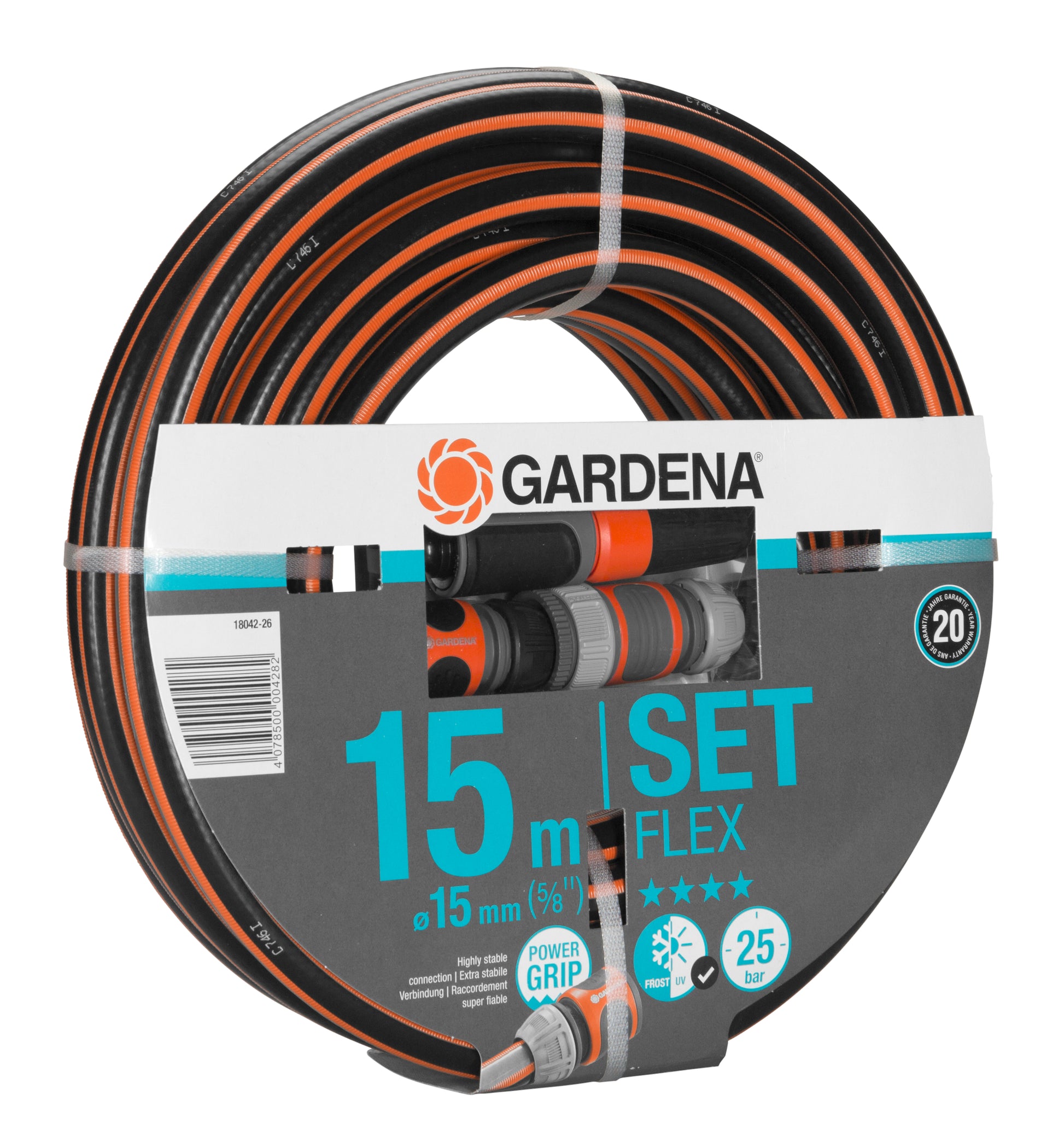 Gardena Comfort FLEX Gartenschlauch – 15 m, Aquastop, Flexischlauch, 25 bar, 5/8" Anschluss