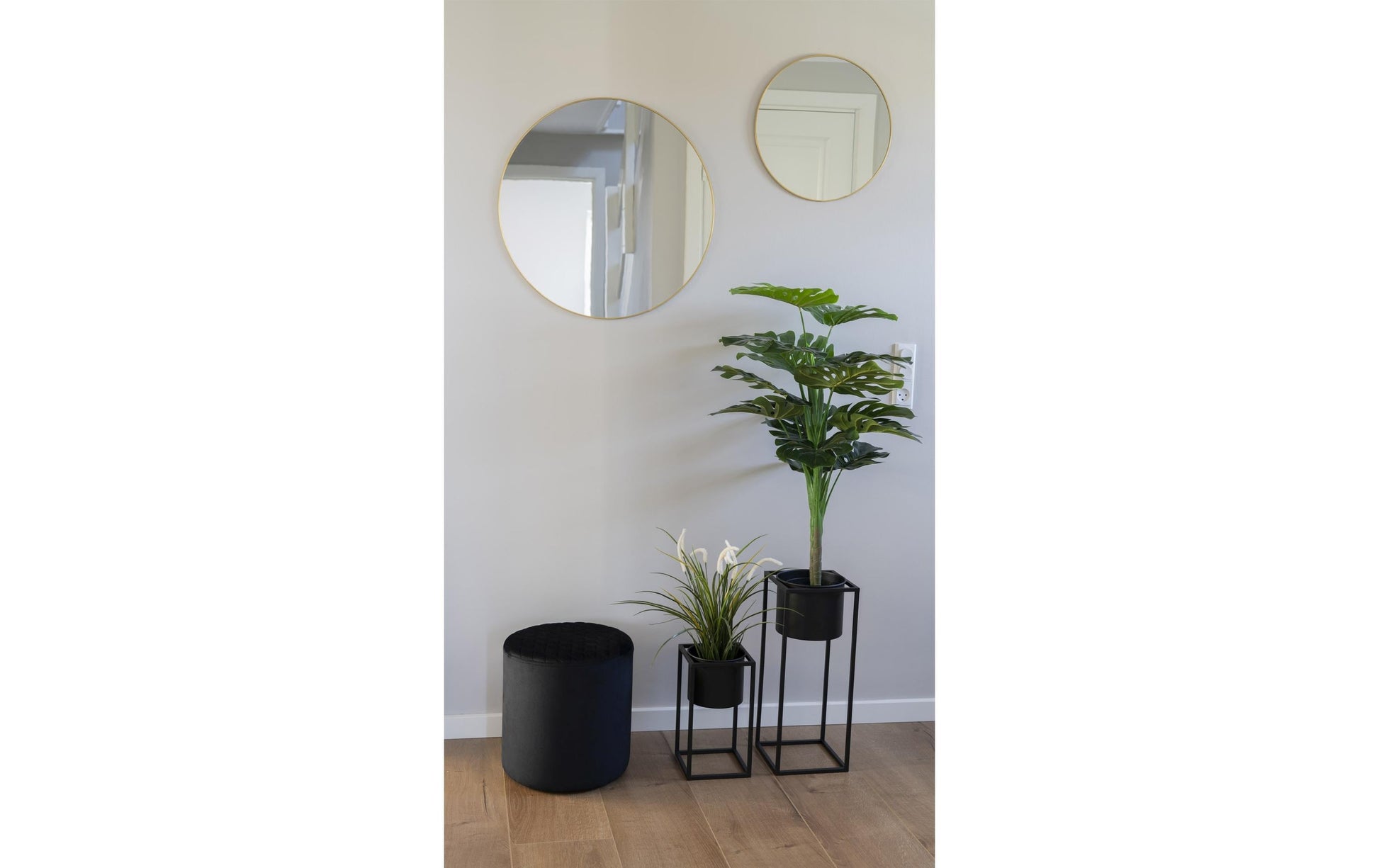 House Nordic Marla Blumentopf – 19,5 × 50,5 & 17 × 31 cm – Stahl, Schwarz – 2-teilig