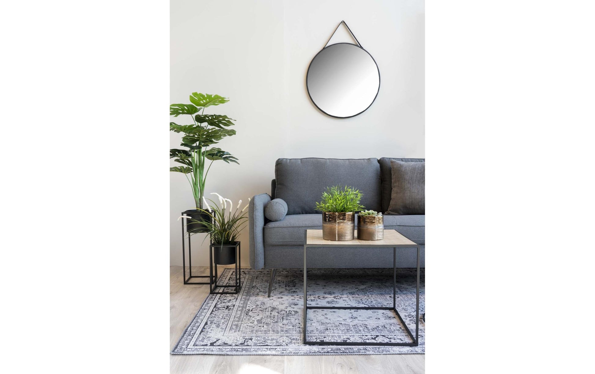 House Nordic Marla Blumentopf – 19,5 × 50,5 & 17 × 31 cm – Stahl, Schwarz – 2-teilig
