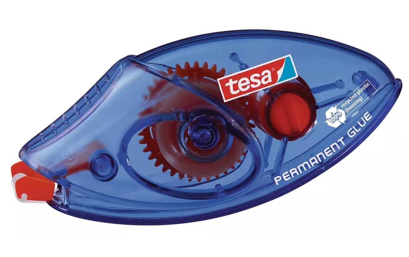 Tesa ecoLogo Permanenter Kleberoller – 8,4 mm × 8,5 m, 5 Stk., transparent