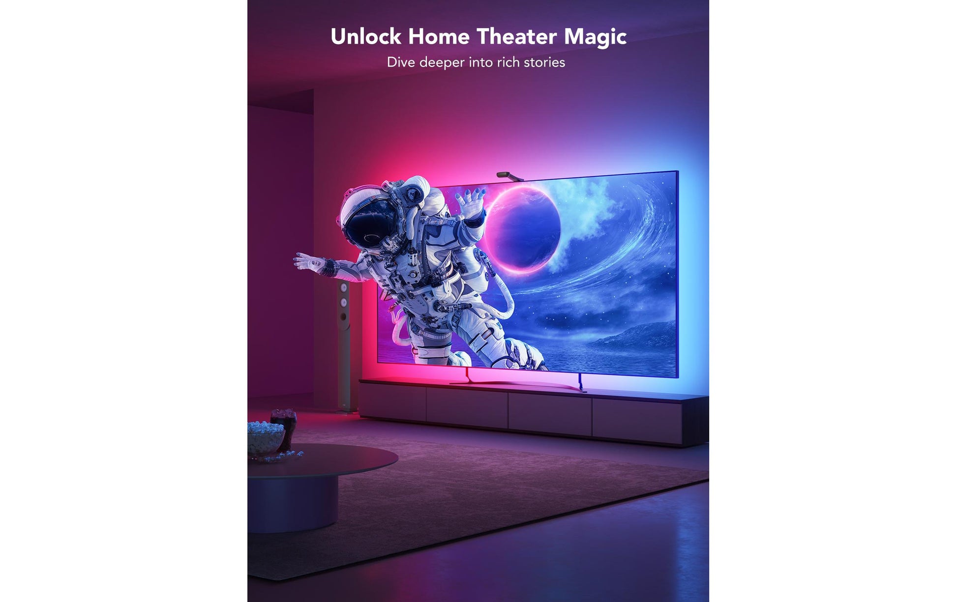 Govee Envisual T2 – Intelligenter Leuchtstreifen, WLAN, Bluetooth, 3,6 m, RGBIC, für 55" Displays