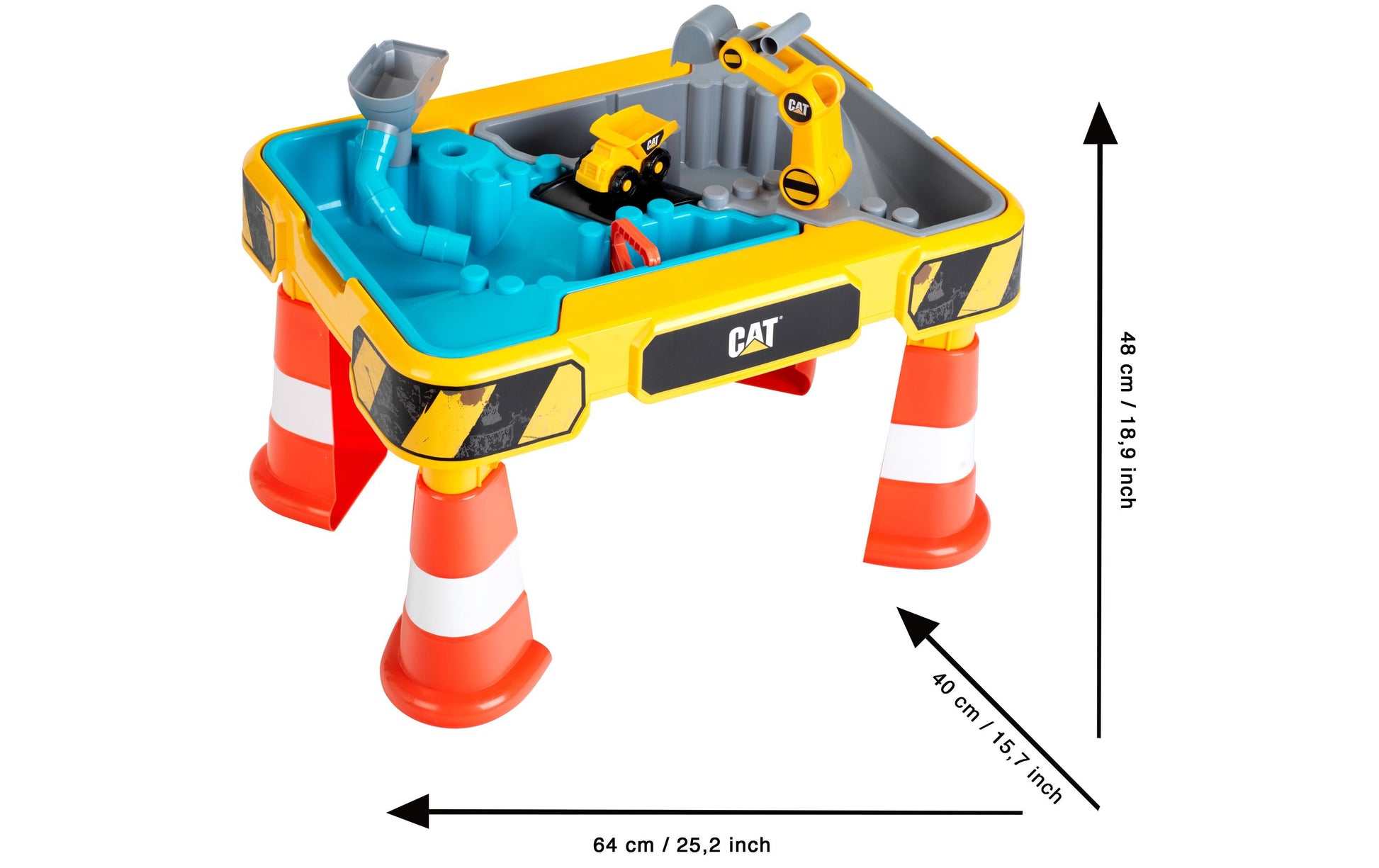 Theo Klein Sand- und Wasser-Spieltisch – Caterpillar – 40 × 48 × 64 cm – ab 1,5 J. – Kunststoff, mehrfarbig