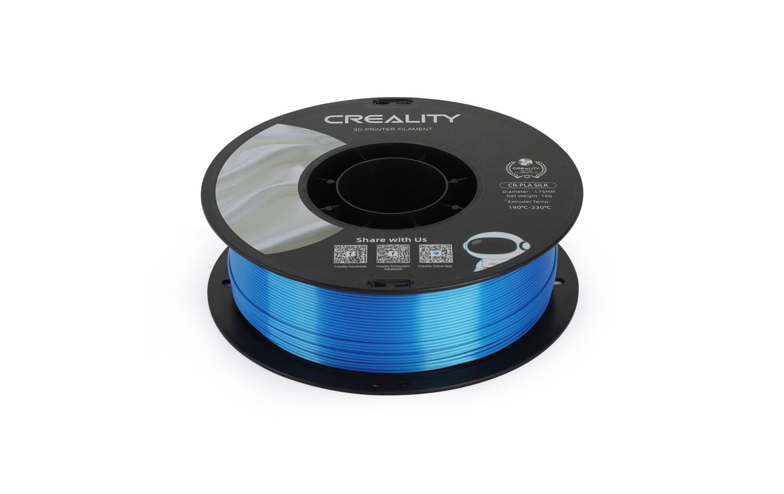 Creality 3D-Drucker-Filament Silk PLA 1,75 mm Blau, 1 kg – für Creality 3D