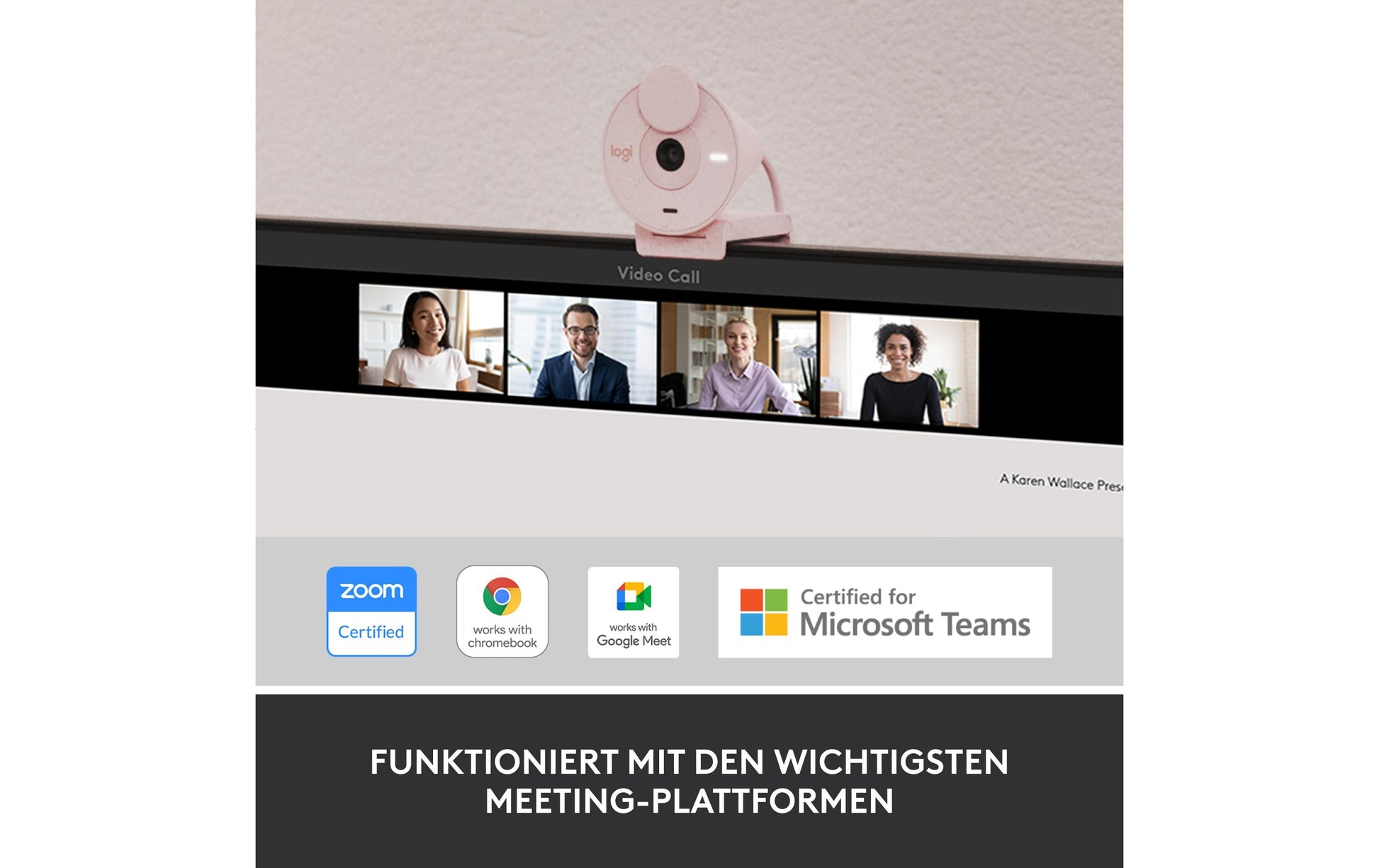 Logitech BRIO 300 – Webcam – Full HD 1080p, Rosa