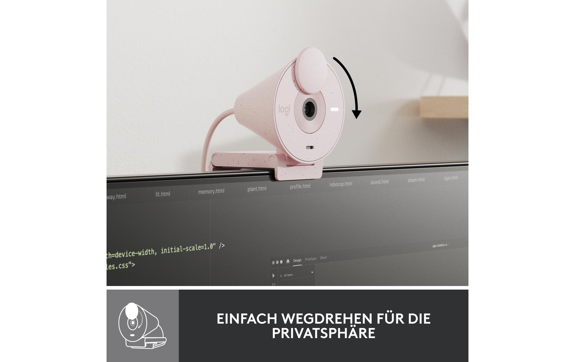 Logitech BRIO 300 – Webcam – Full HD 1080p, Rosa