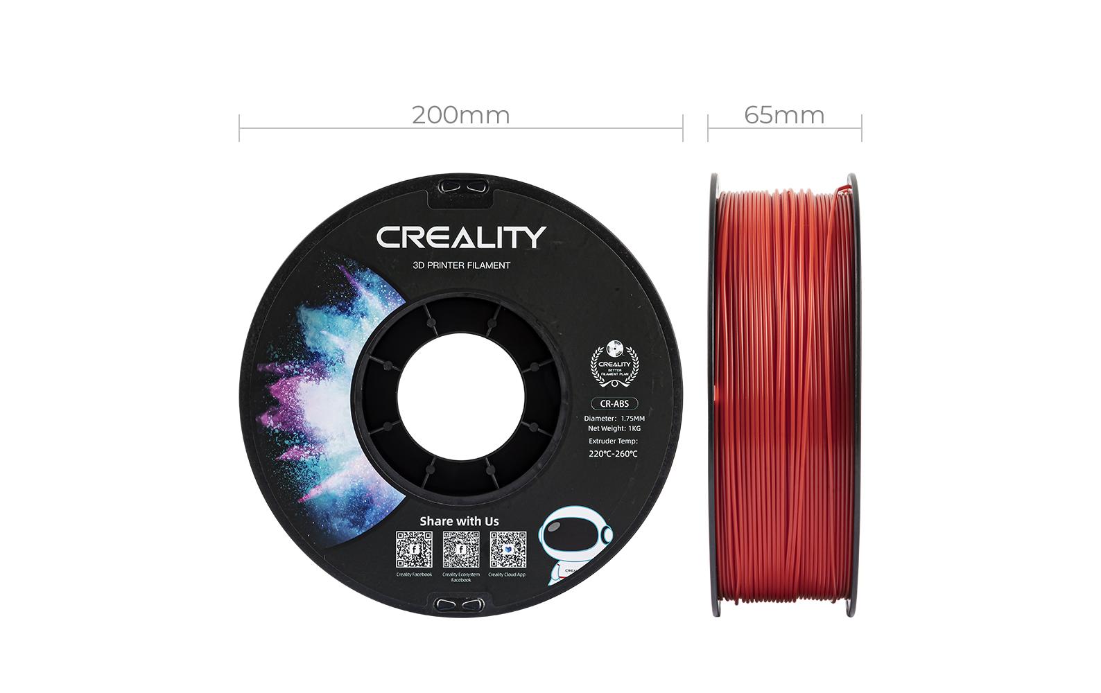 Creality 3D-Drucker-Filament ABS 1,75 mm Rot, 1 kg – für Creality 3D