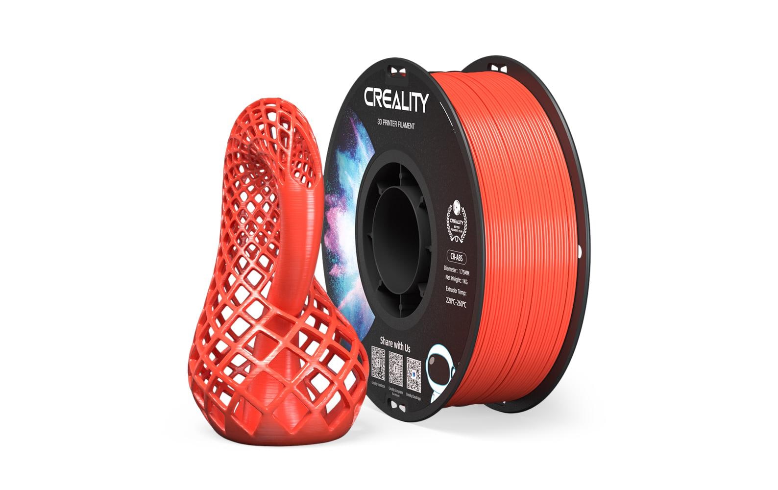 Creality 3D-Drucker-Filament ABS 1,75 mm Rot, 1 kg – für Creality 3D