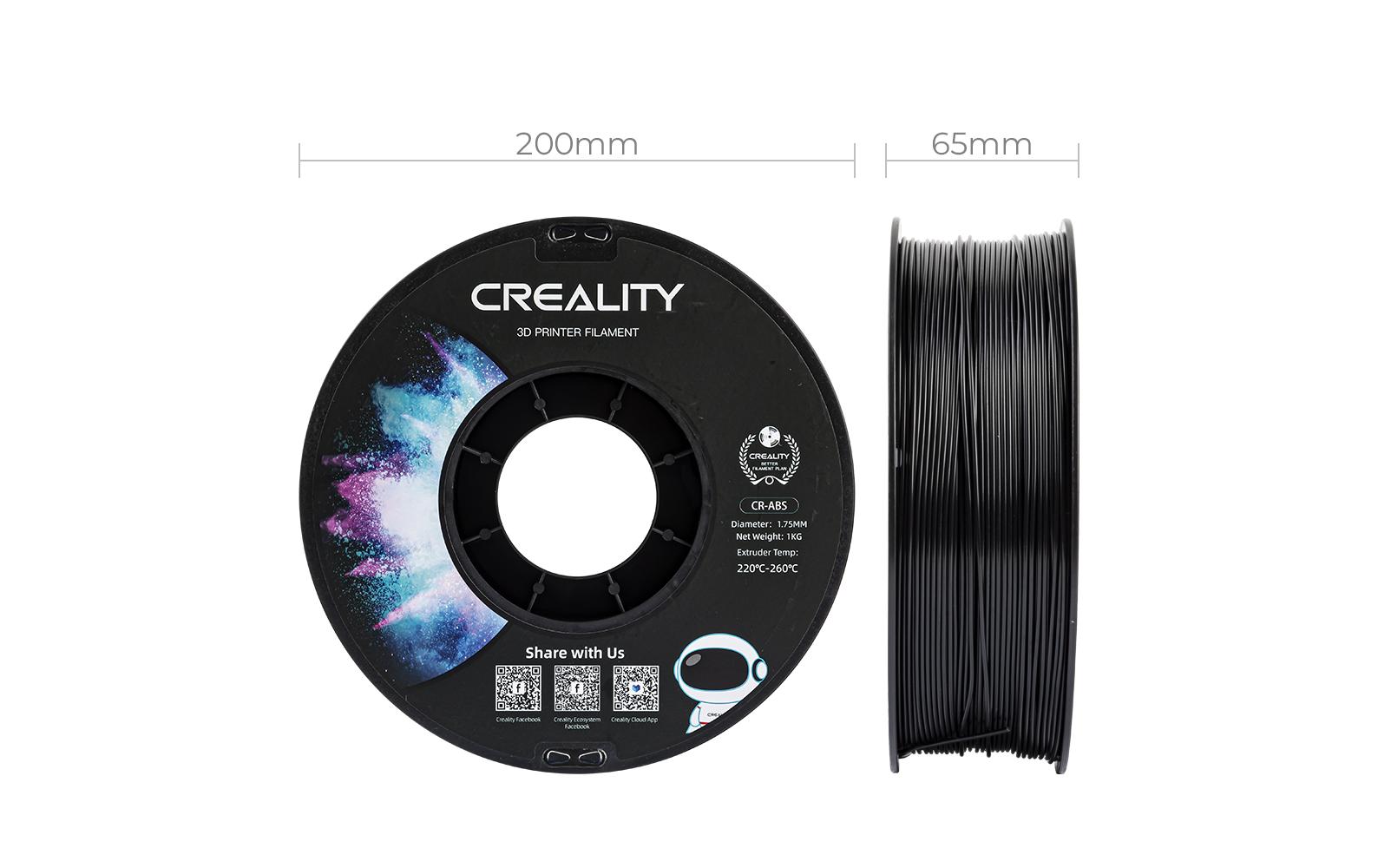 Creality 3D-Drucker-Filament ABS 1,75 mm Schwarz, 1 kg – für Creality 3D
