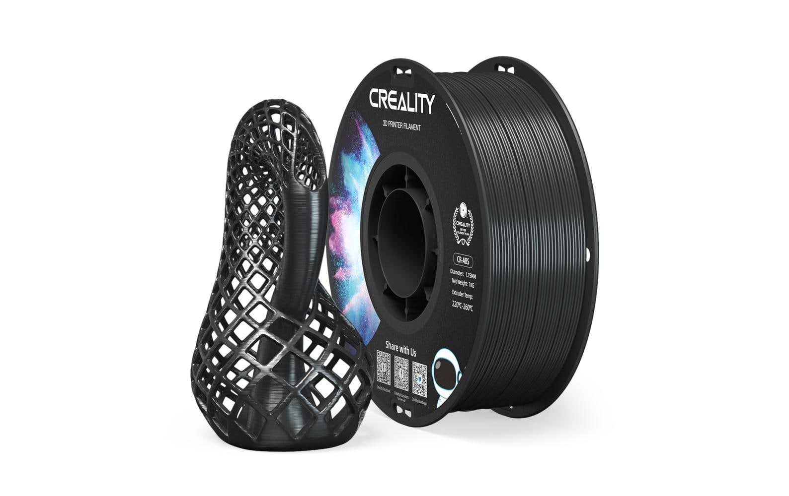 Creality 3D-Drucker-Filament ABS 1,75 mm Schwarz, 1 kg – für Creality 3D