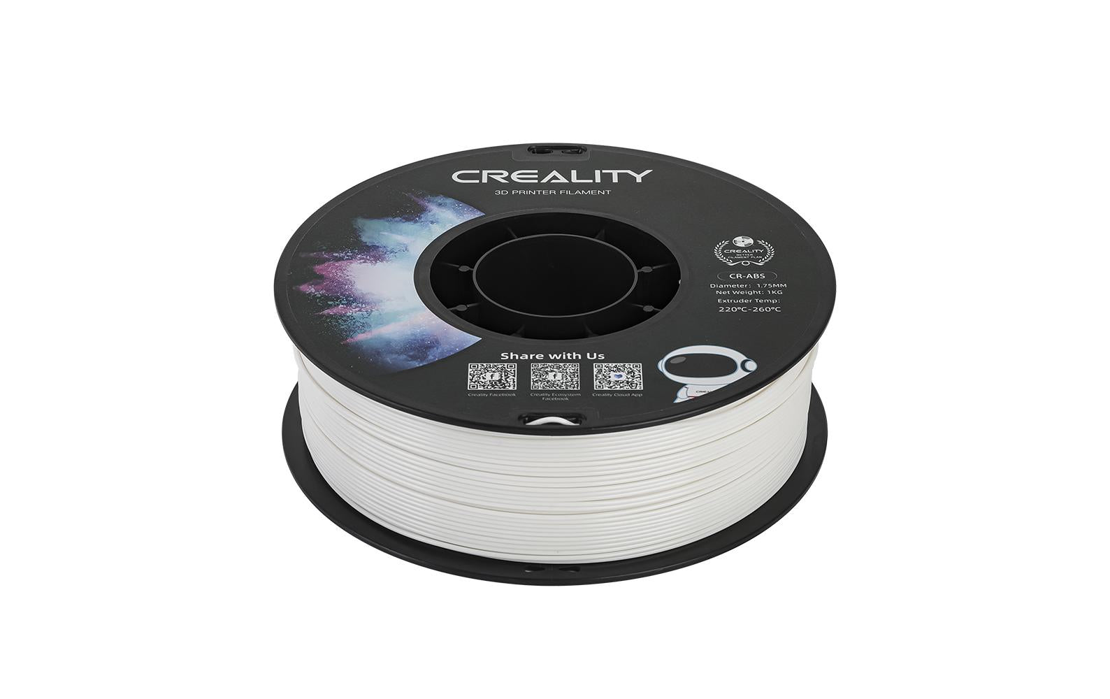 Creality 3D-Drucker-Filament ABS 1,75 mm Weiss, 1 kg – für Creality 3D