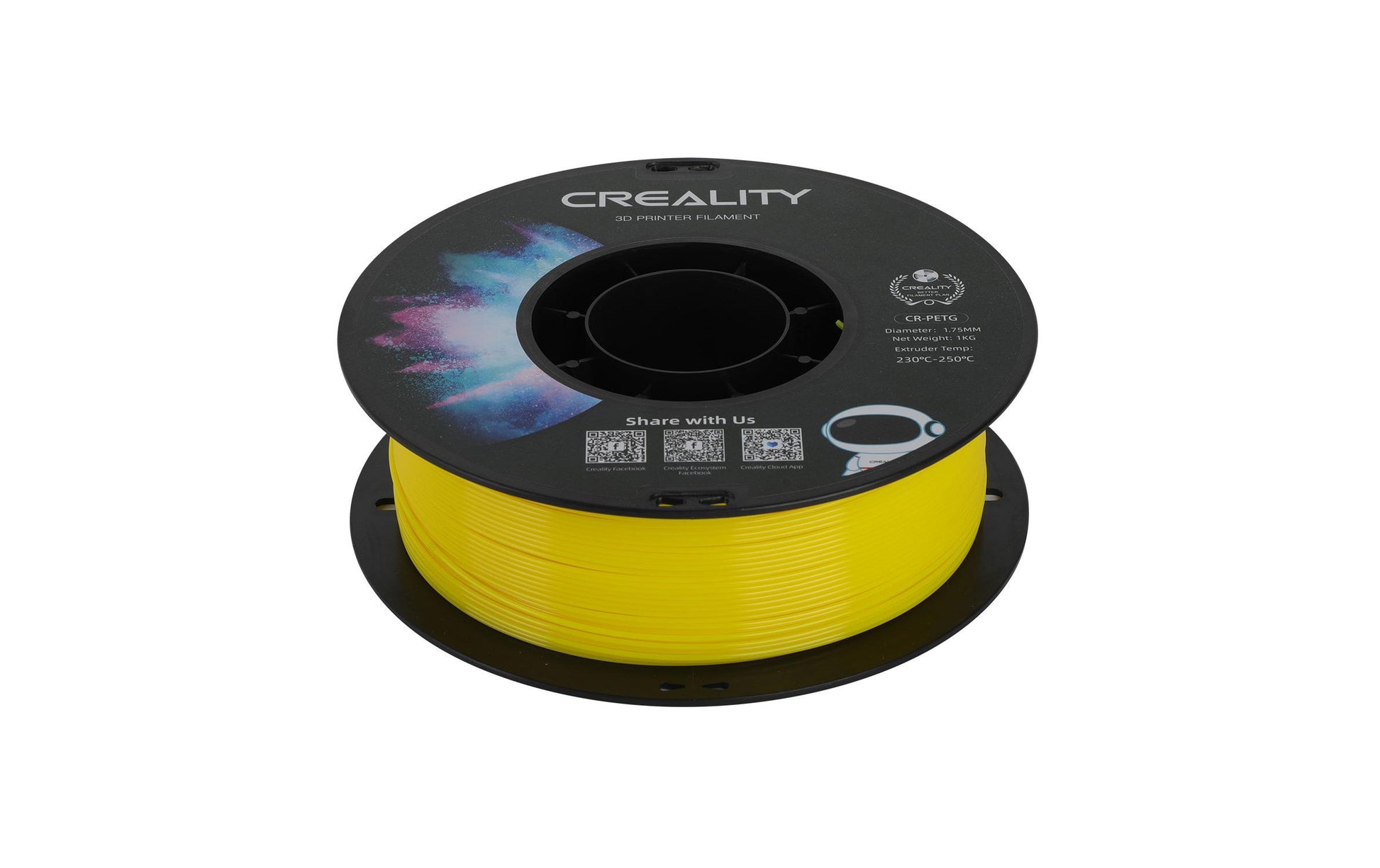 Creality 3D-Drucker-Filament PETG 1,75 mm Gelb, 1 kg – für Creality 3D, FDM-3D-Drucker
