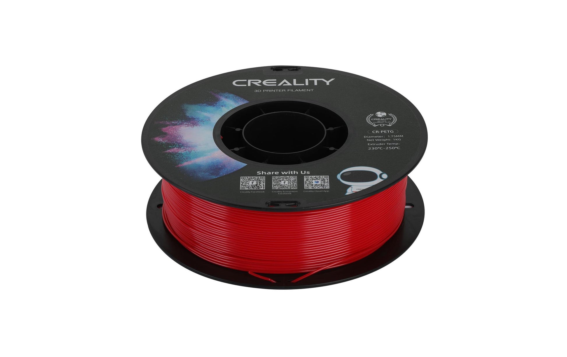 Creality 3D-Drucker-Filament PETG 1,75 mm Rot, 1 kg – für Creality 3D, FDM-3D-Drucker