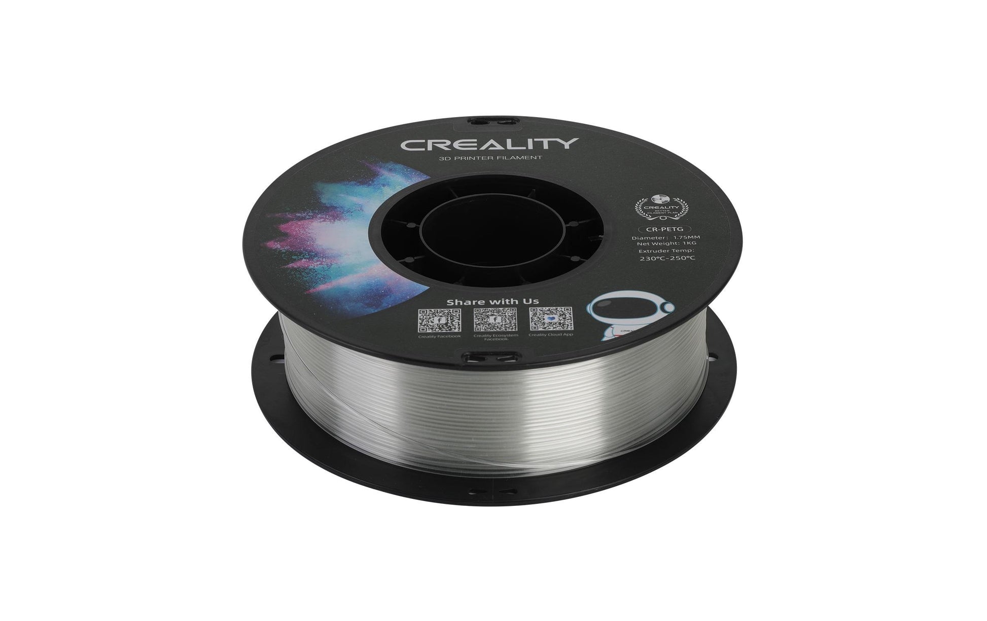 Creality 3D-Drucker-Filament PETG 1,75 mm Transparent, 1 kg – für FDM-3D-Drucker