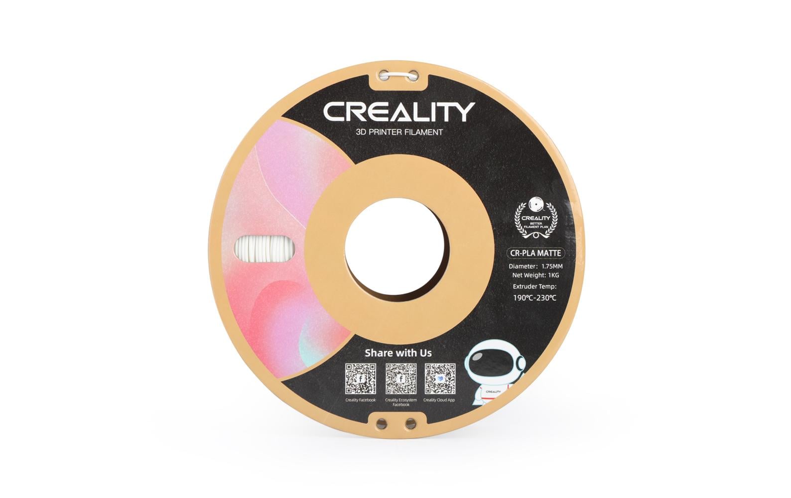 Creality 3D-Drucker-Filament PLA 1,75 mm, Weiss, 1 kg – für Creality 3D
