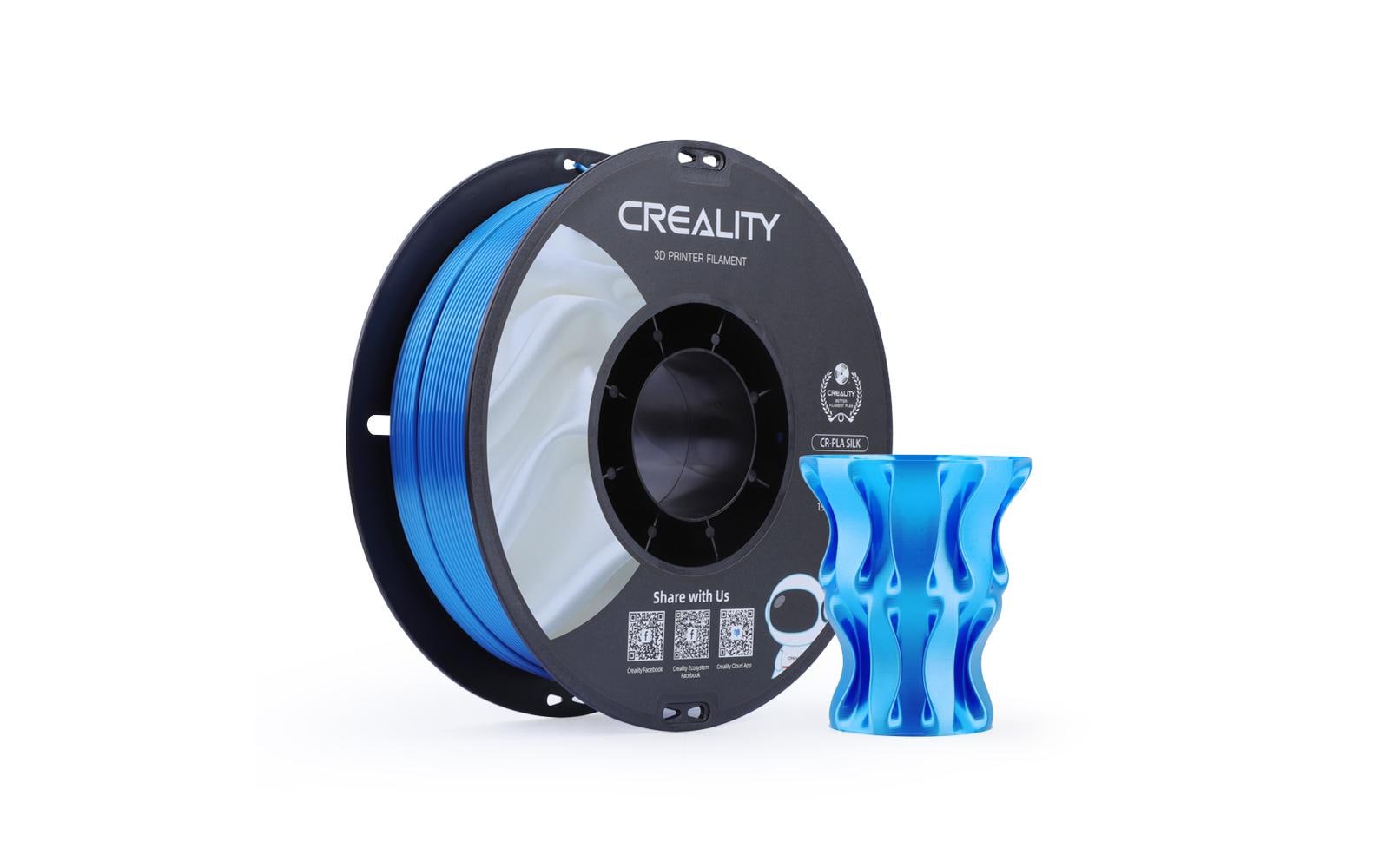 Creality 3D-Drucker-Filament Silk PLA 1,75 mm Blau, 1 kg – für Creality 3D