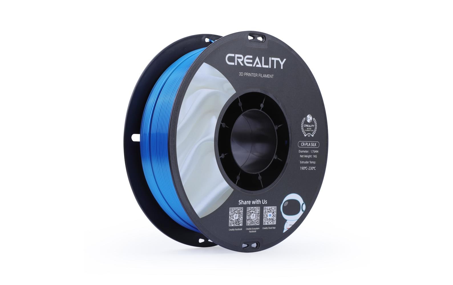 Creality 3D-Drucker-Filament Silk PLA 1,75 mm Blau, 1 kg – für Creality 3D