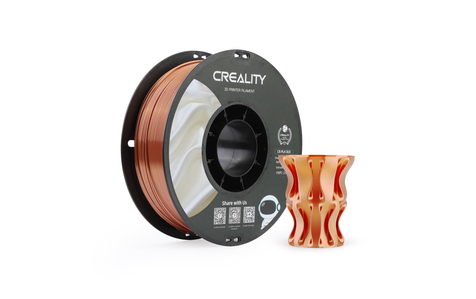 Creality 3D-Drucker-Filament Seide PLA 1,75 mm Kupfer, 1 kg