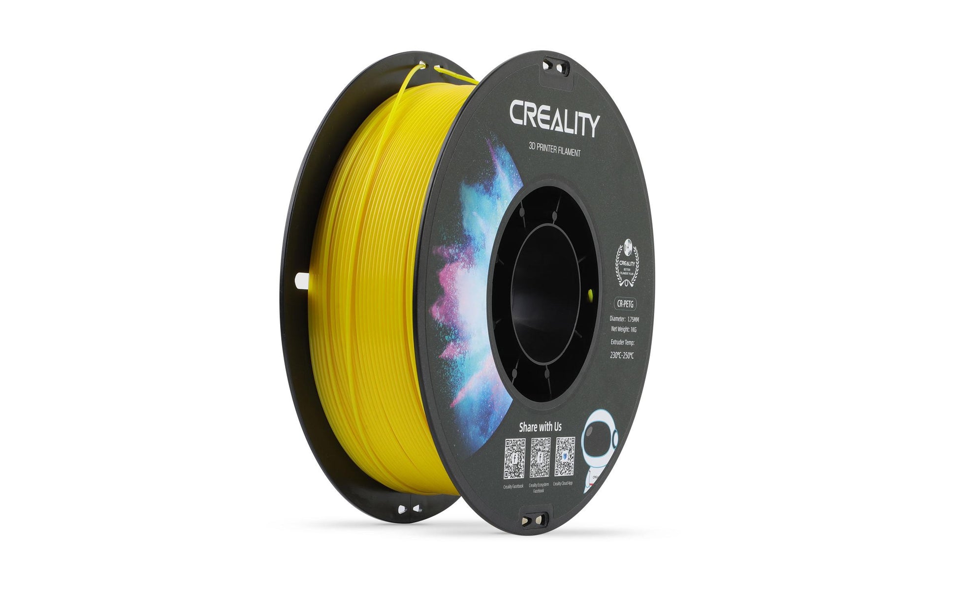 Creality 3D-Drucker-Filament PETG 1,75 mm Gelb, 1 kg – für Creality 3D, FDM-3D-Drucker