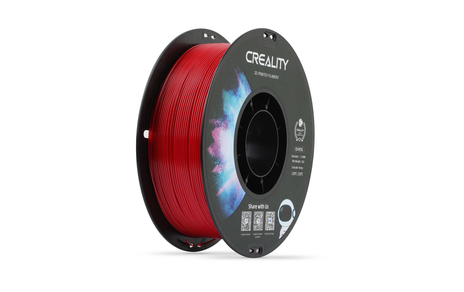Creality 3D-Drucker-Filament PETG 1,75 mm Rot, 1 kg – für Creality 3D, FDM-3D-Drucker
