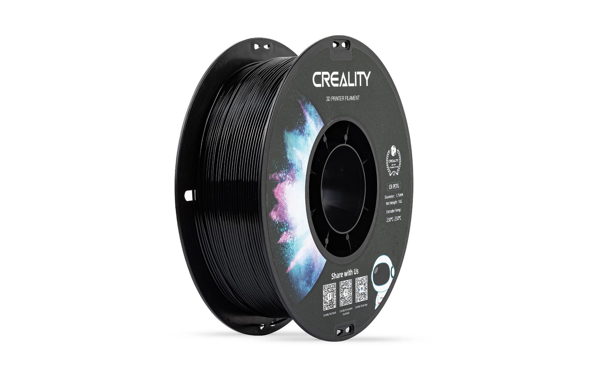 Creality 3D-Drucker-Filament PETG 1,75 mm Schwarz, 1 kg – für Creality 3D, FDM-3D-Drucker